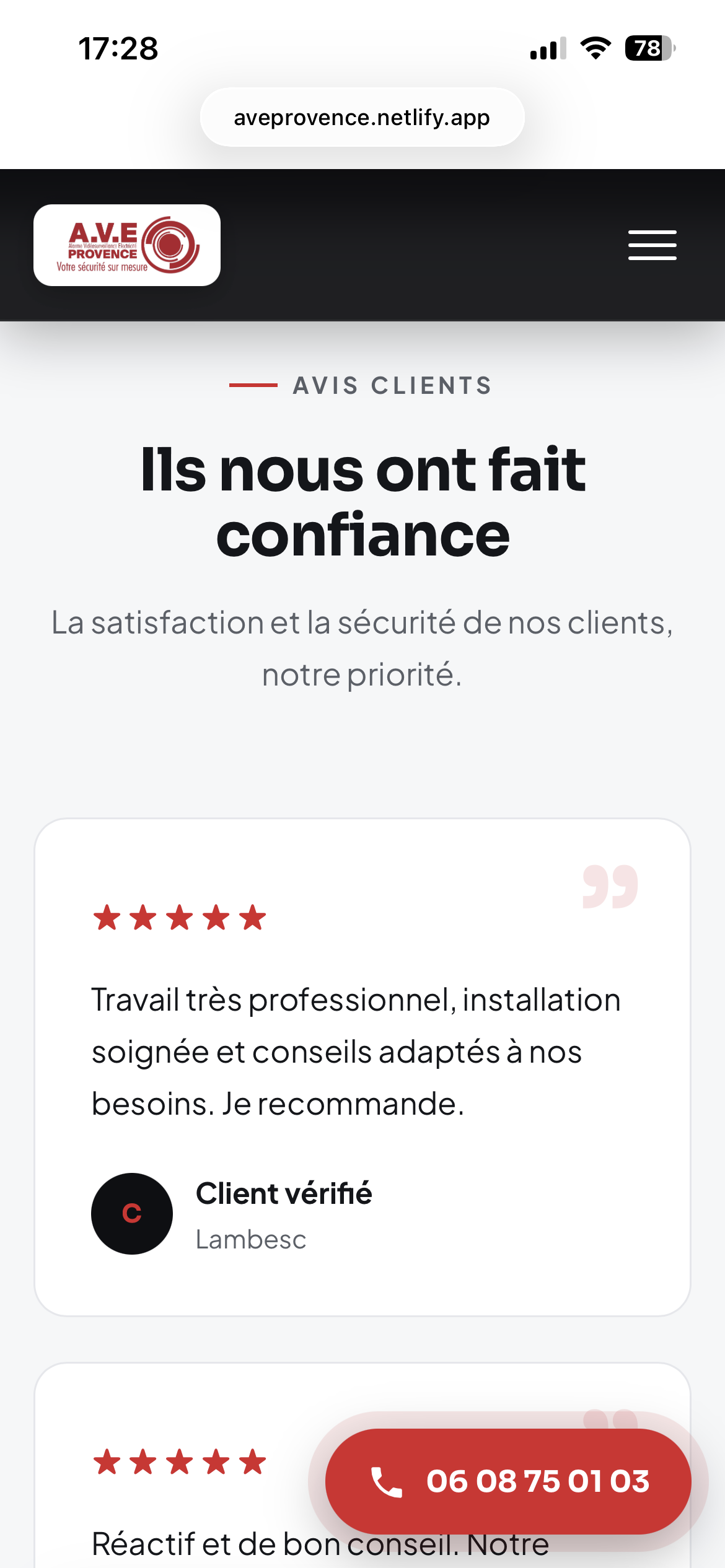 Version mobile du site A.V.E. PROVENCE