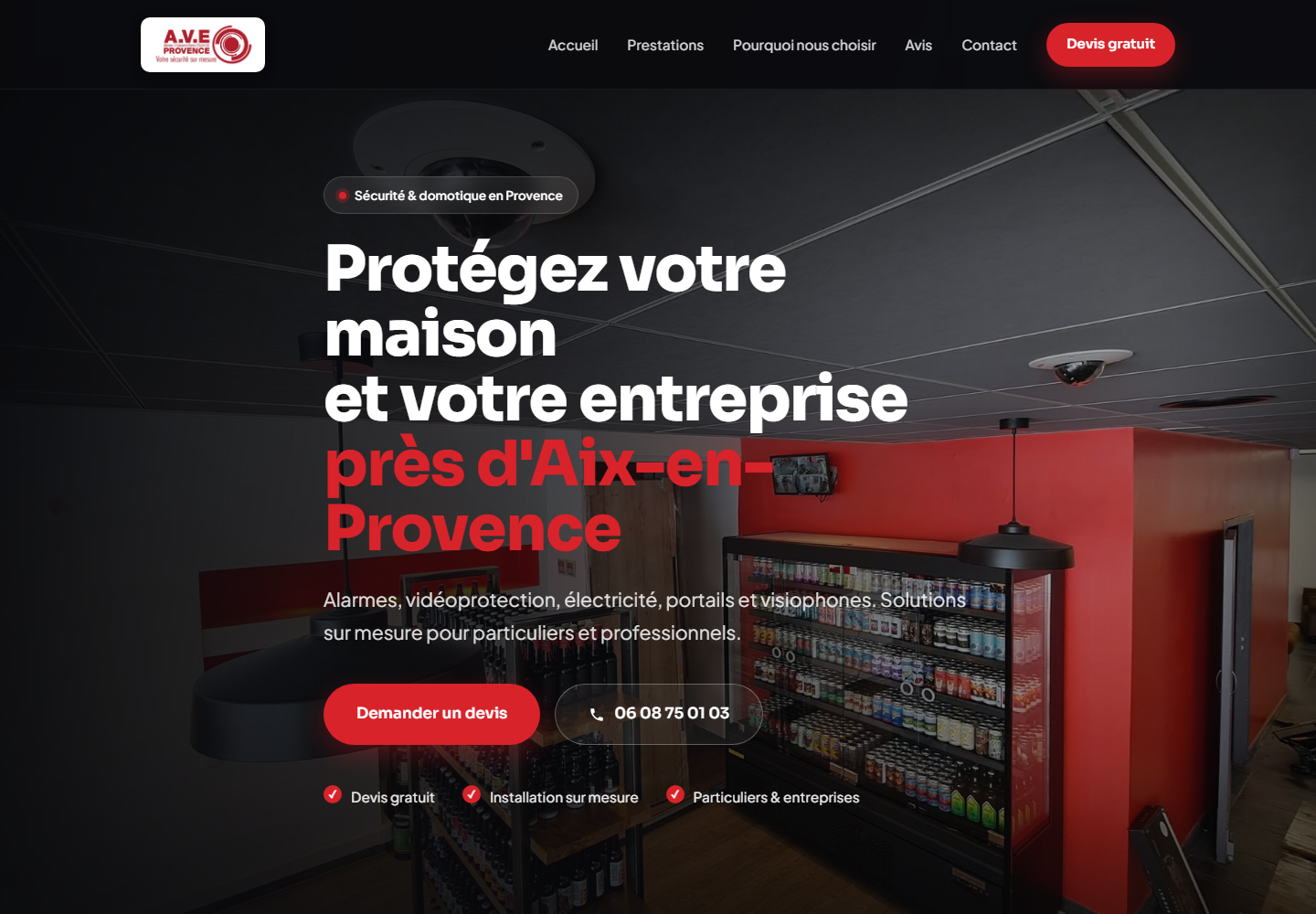 Site web réalisé par Thom Digital pour A.V.E. PROVENCE